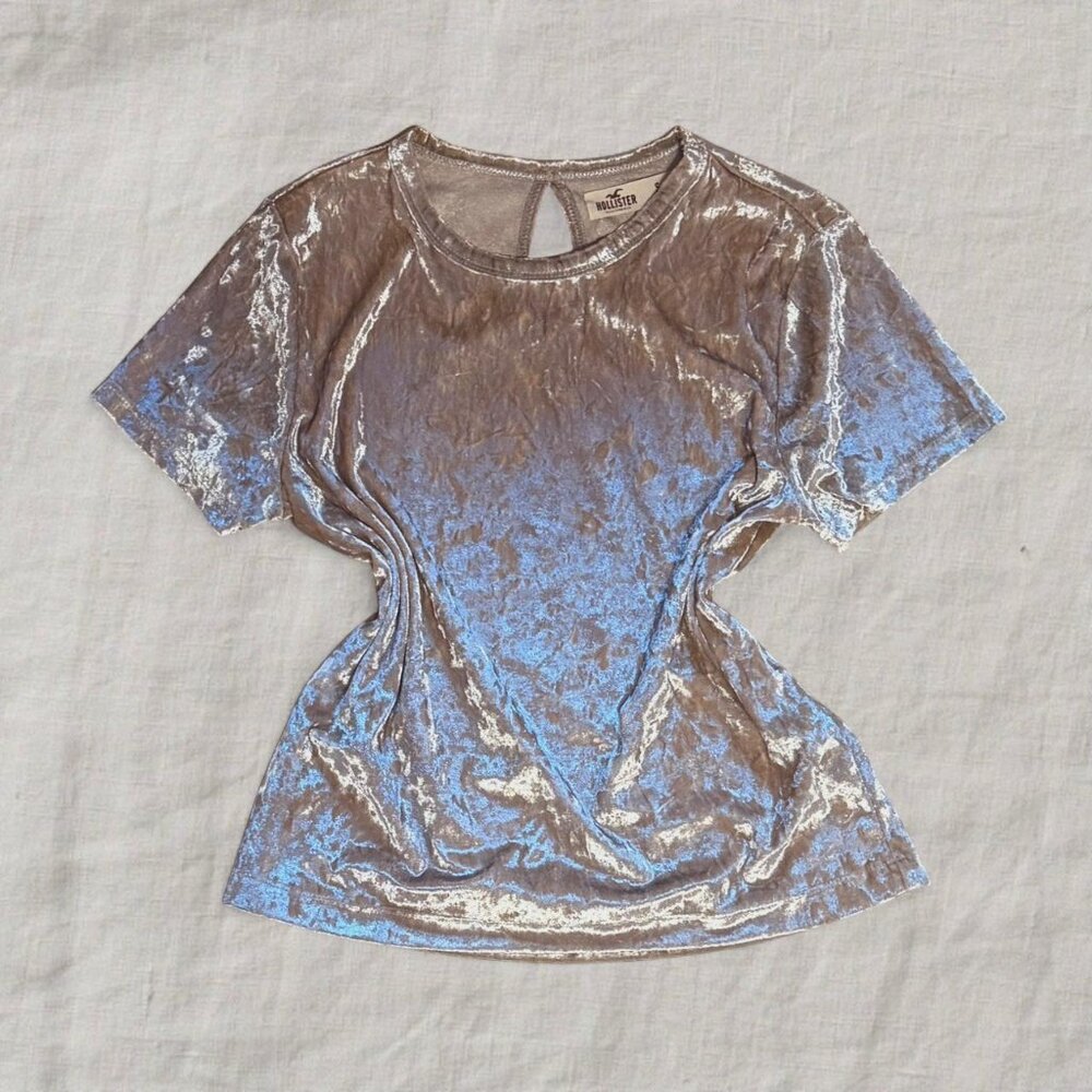 Gold Velvet Y2k Fitted Top